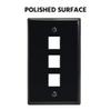 Beszin 3 Port Keystone Jack Wall Plate with Smooth Face (10-Pack, Black) view 2