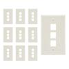 Beszin 3 Port Keystone Jack Wall Plate with Smooth Face (10-Pack, White) view 1