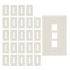 Beszin 3 Port Keystone Jack Wall Plate with Smooth Face (25-Pack, White) view 1