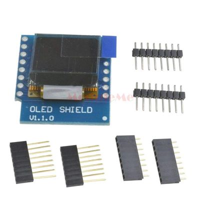 Paialu SSD1306 OLED Shield for WeMos D1 Mini IIC I2C IOT 0.66 inch 64X48 for Arduino Compatible Board Module 3.3V WeMos D1 Mini