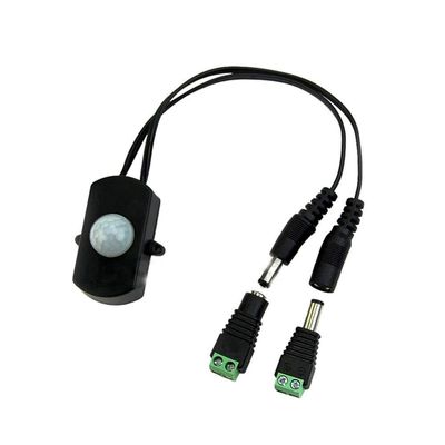 DC 5V-24V 5A PIR Body Infrared Motion Sensor Trigger Switch with Male Female Power Jack Adapter for Motion-Activated Lighting