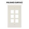 Beszin 6 Port Keystone Jack Wall Plate with Smooth Face (10-Pack, White) view 2