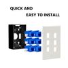 Beszin 6 Port Keystone Jack Wall Plate with Smooth Face (10-Pack, White) view 3