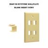 Beszin Blank Keystone Jack Inserts Snap-in Wall Plate Inserts (50-Pack, Ivory) view 2