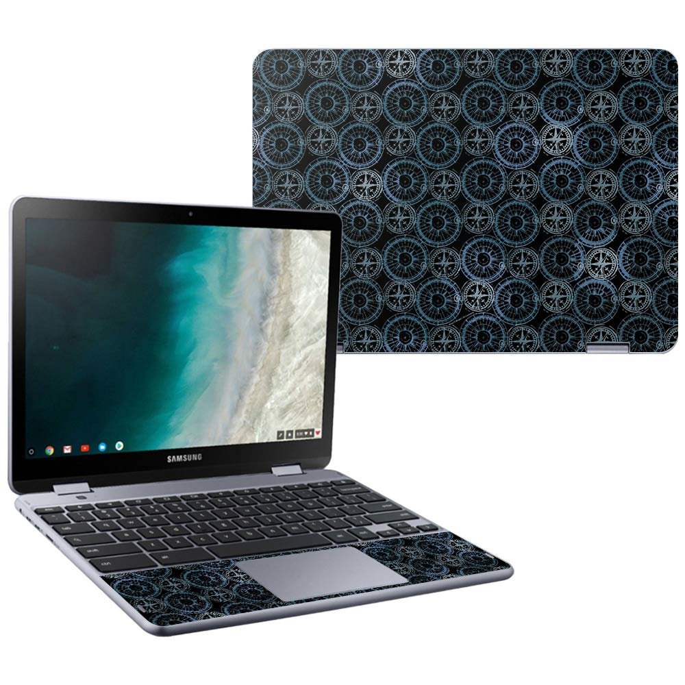 MightySkins Skin Compatible With Samsung Chromebook Plus LTE (2018) - Compass Tile | Protective, Durable, and Unique Vinyl Decal wrap cover | Easy To Apply, Remove, and Change Styles | Made in the USA