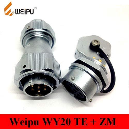 Davitu Original Davitu Connector WY20 TE + ZM 2 3 4 5 7 9 12 Pin TE Male Clamping Cable Plug Female Round Flange Rear Panel Mount Socket - (Color: WY20 7 Pin)