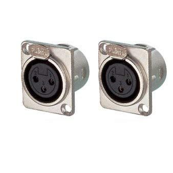 Davitu 20Pcs/lot Metal XLR 3 Pin Female Chassis Mount Socket for wall plate