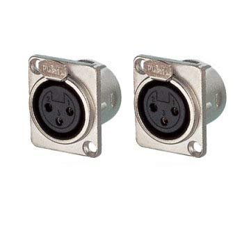 Davitu 20Pcs/lot Metal XLR 3 Pin Female Chassis Mount Socket for wall plate