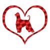 Afghan Hound Dog Heart Love - Vinyl Decal Sticker - 4.3" x 3.75" - Red Engine Turn view 1