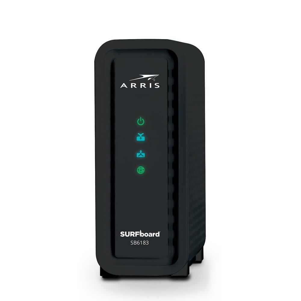ARRIS (SB6183) -Cable Modem - Fast DOCSIS 3.0 16x4 Gigabit, [Check with your provider for compatibility], 1 Gbps Port, 400 Mbps Max Internet Speed, 2 Year Warranty