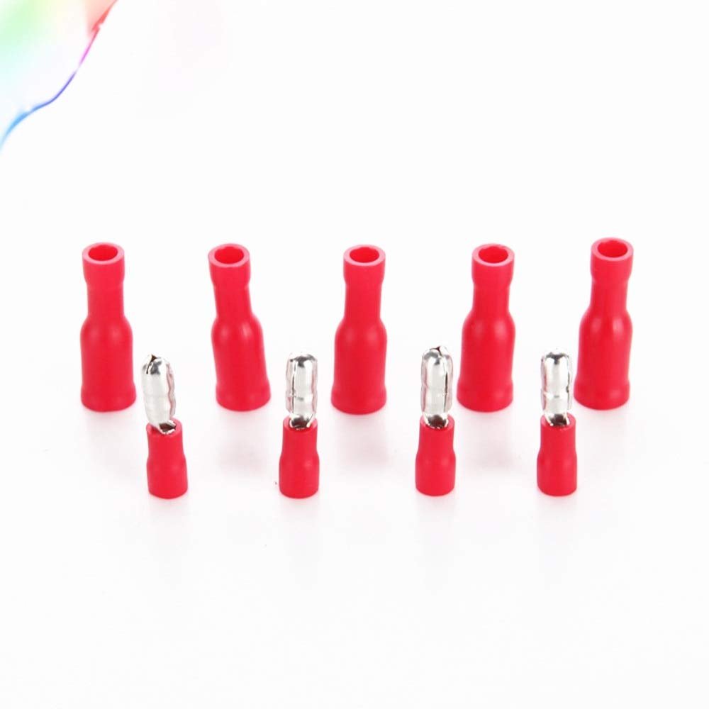 Davitu 50pcs Six Color Male Female Bullet Connector Crimp Terminals Wiring - (Color: White)