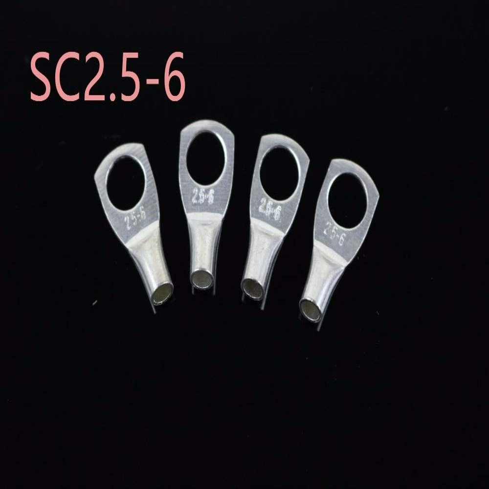 Davitu SC2.5-6 Tin Plated Copper Cable lugs Terminal Connector Copper cable terminal Snapshot - (Color: 50pcs)