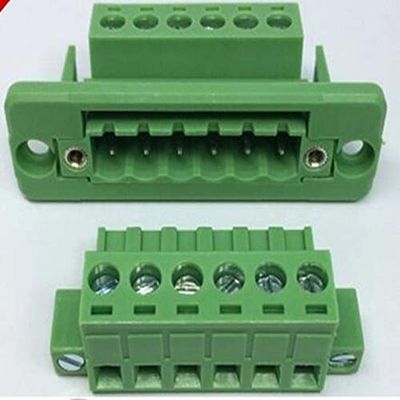Davitu 5sets pitch 5.08mm-2/3/4/5/6/7/8/9 / 10P green through the wall pluggable male and female plug-in copper terminal connector - (Pins: 7P)