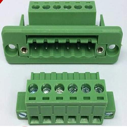 Davitu 5sets pitch 5.08mm-2/3/4/5/6/7/8/9 / 10P green through the wall pluggable male and female plug-in copper terminal connector - (Pins: 7P)