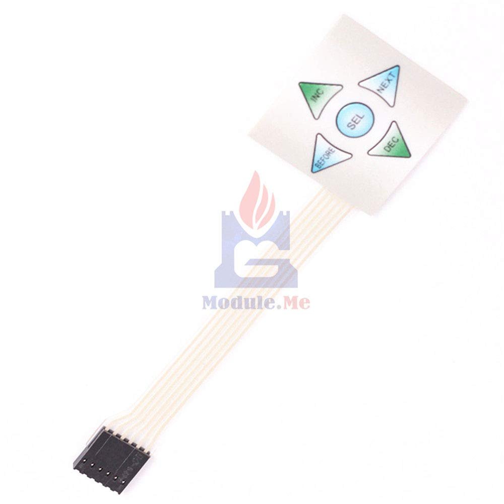New 1x5 Matrix Array 5Key Membrane Switch Keypad Keyboard 15 Keys Control Panel Plate 4040mm for Aduino