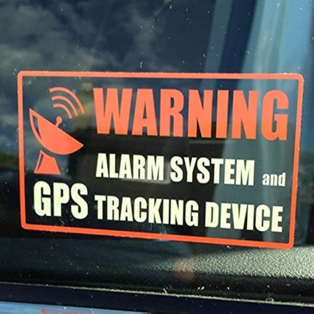 Front Self Adhesive Clear Vinyl Outdoor/Indoor (4 Pack) 4" x 2" Vehicle Car Window Alarm System GPS Tracking Device Safety Warning Security Alert Sticker Decals