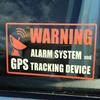 Front Self Adhesive Clear Vinyl Outdoor/Indoor (4 Pack) 4" x 2" Vehicle Car Window Alarm System GPS Tracking Device Safety Warning Security Alert Sticker Decals view 1