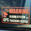 Front Self Adhesive Clear Vinyl Outdoor/Indoor (4 Pack) 4" x 2" Vehicle Car Window Alarm System GPS Tracking Device Safety Warning Security Alert Sticker Decals view 2