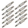 10pcs 6.35mm Male Mono Monaural Audio Cable Jack Connector Plug 1/4" Male Solder-on Audio Connectors 75x15mm Mayitr view 1