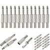 10pcs 6.35mm Male Mono Monaural Audio Cable Jack Connector Plug 1/4" Male Solder-on Audio Connectors 75x15mm Mayitr view 2