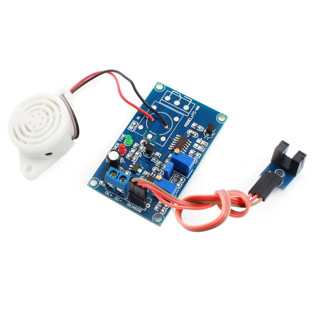 Aexit DC 24V Control electrical Slotted Optical Coupler Alarm Buzzer Time Delay Module Blue