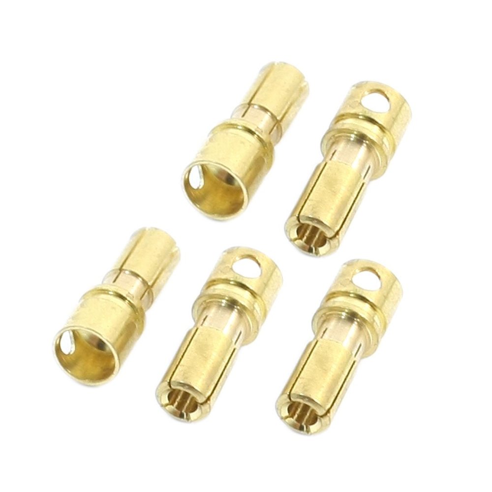 Aexit 5Pcs RC Electrical equipment Airplane Plane Aircraft 4mm Gold Tone Banana Female Connector Adapter