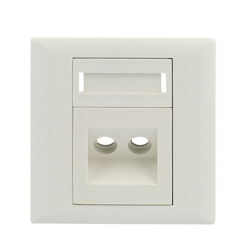 Aexit FC Fiber Transmission Optical Patch Cord Connector Mount 2 Sockets Wall Plate Panel