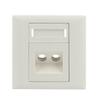 Aexit FC Fiber Transmission Optical Patch Cord Connector Mount 2 Sockets Wall Plate Panel view 1