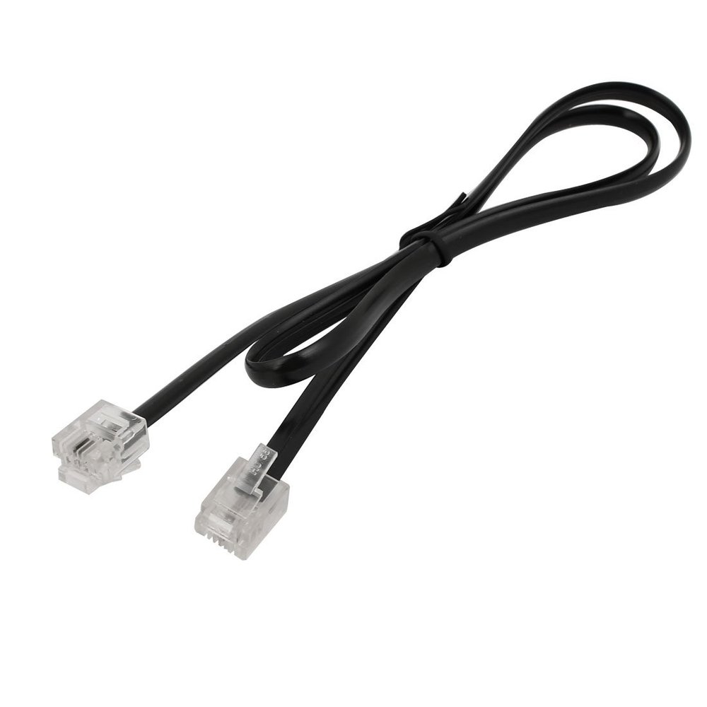 Aexit RJ11 6P2C Transmission Telephone Phone Line Extension Cord Cable 0.5M 1.6Ft Length Black