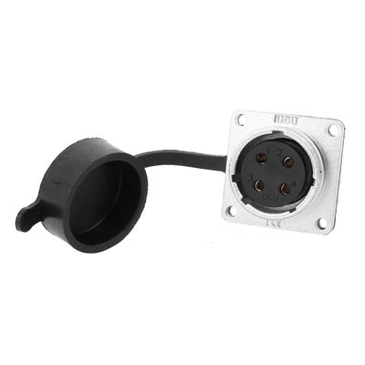 Aexit XA24 AC Distribution electrical 500V 25A 4 Terminals Female Aviation Connector Joint w Rubber Cover