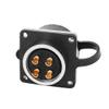 Aexit XA24 AC Distribution electrical 500V 25A 4 Terminals Female Aviation Connector Joint w Rubber Cover view 2