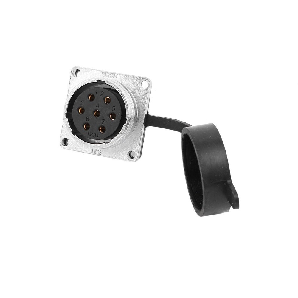 Aexit XA28 AC Distribution electrical 500V 25A 7 Terminals Female Aviation Connector Joint w Rubber Cover