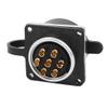 Aexit XA28 AC Distribution electrical 500V 25A 7 Terminals Female Aviation Connector Joint w Rubber Cover view 2