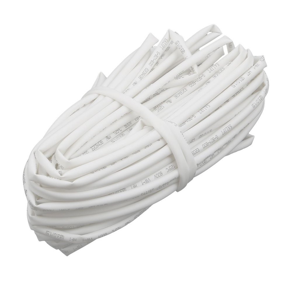Aexit 15M Length Electrical equipment 3mm Inner Dia Polyolefin Insulated Heat Shrink Tube Wire Wrap White