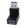 Aexit Black 90 DIY component Degree Angle USB 2.0 Type A Male to Female Adapter Connector Down Elbow view 1