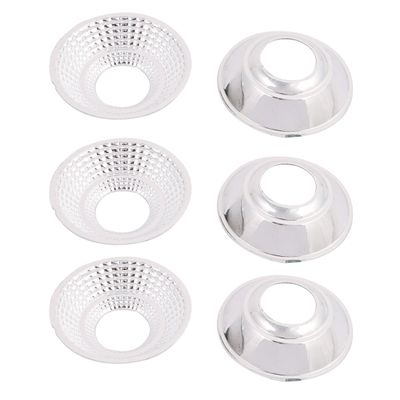 Aexit 6pcs Plastic Lighting fixtures and controls COB LED Light Lamp Reflector 50mmx20mmx13mm Step-shape Silver Tone