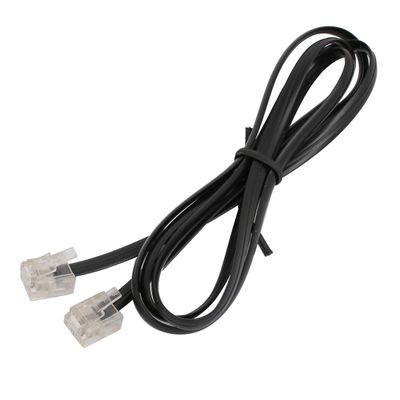 Aexit RJ11 6P2C Transmission Telephone Phone Line Extension Cord Cable White 1M Long