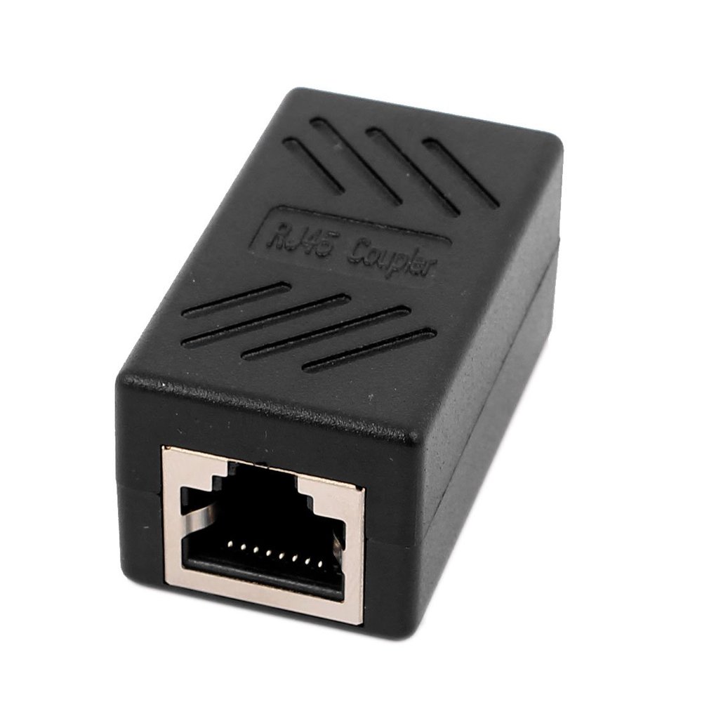 Aexit RJ45 8P8C Distribution electrical F/F Network Ethernet LAN Connector Adapter Coupler Extender Black