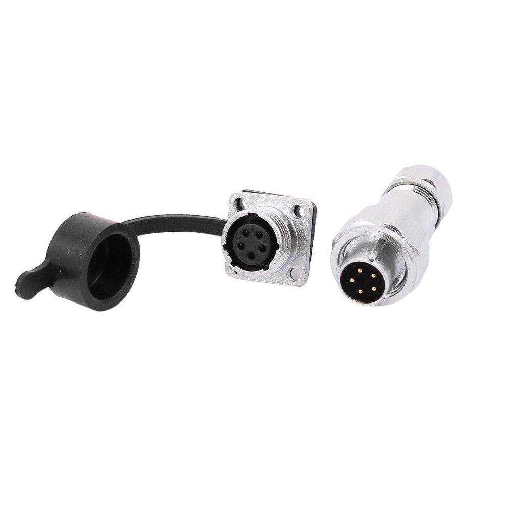 Aexit 1Set XA12 Distribution electrical AC180V 5A 5 Terminals Male/Female Aviation Connector w Rubber Cover