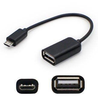 AddOn 5 Pack of 12.7Cm (5.00In) Micro-USB Male to USB 2.0 (A) Female Black On-Th