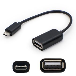 AddOn 5 Pack of 12.7Cm (5.00In) Micro-USB Male to USB 2.0 (A) Female Black On-Th