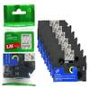 6/Pack LM Tapes - LMe-125 Premium 3/8" White Print on Clear Label Compatible with Brother TZe125 Tape and Includes Tape Color/Size Guide. Replaces TZ-125 9mm 0.35 Laminated. view 1