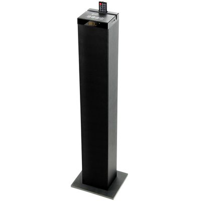 GOgroove Bluetooth Tower Speaker with Subwoofer Built in - Floorstanding Home Speaker with Powerful Bass and Dual Drivers, 120W Peak Power, MP3 3.5mm Aux, USB 2.0 Port Flash Drive, FM Radio (Single)