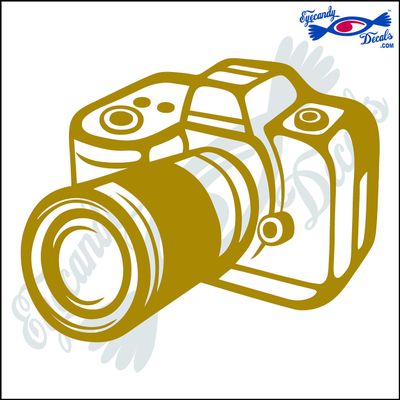 Eyecandy Decals Camera 6 INCH Decal Sticker Gold