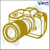 Eyecandy Decals Camera 6 INCH Decal Sticker Gold view 1