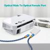 1 in 2 Out Digital Optical Audio Splitter, Dual Port 24k Gold Toslink Adapter with Vibration Dampening & Low-Jitter Fiber for Home Theater CD/DVD Setup view 3
