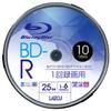 Lazos BD-R L-B10P 25GB 1-6x Speed Support, Single Recording, White Wide Printing Support, Set of 10, Spindle Case Included view 1