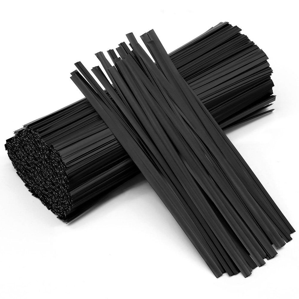 1000 Pcs Twist Ties for Bags 5" Cable Ties Bag Twist Ties for Cord Twist Bread Ties Reusable Black Plastic Coated Ties Heavy Duty Bread Ties Twist Wire Ties for Household and Office Use