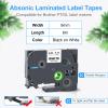 Absonic Tz-221 9mm 0.35" Label Maker Tape Compatible for Brother Tze-221 9mm 0.35" Laminated Black on White P Touch Tz Tze Label Tape 3/8" Work for Ptouch PTH100 PTH110 PTD600 PTD400 PTD210, 4-Pack view 2