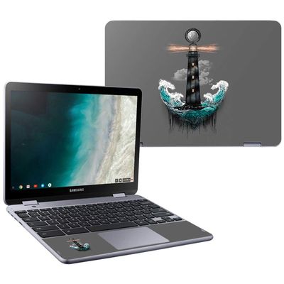 MightySkins Skin Compatible with Samsung Chromebook Plus LTE (2018) - Wave Anchor | Protective, Durable, and Unique Vinyl Decal wrap Cover | Easy to Apply, Remove, and Change Styles | Made in The USA